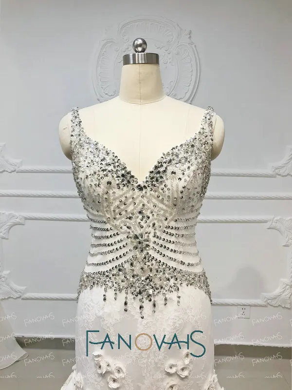 &quotБисер Русалка Свадебные Платья Плюс Размер Vestido De Novia 2019 Роскошные Gelinlik Suknia Slubna