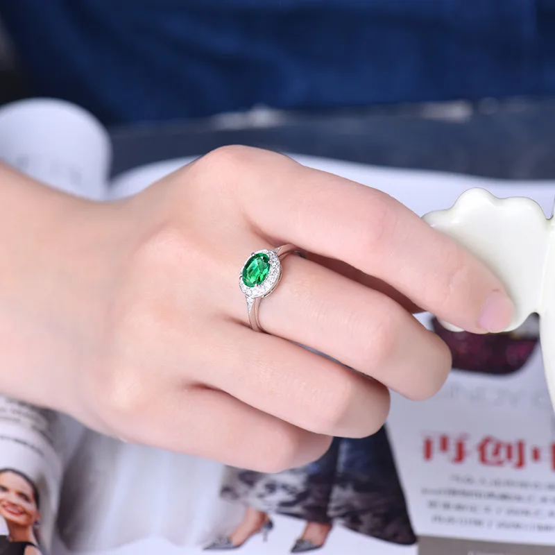 LOVERJEWELRY, женские изумрудные юбилейные кольца, Настоящее Белое золото 14 к, мигающий бриллиант для пары, свадебные ювелирные изделия, подарок для влюбленных
