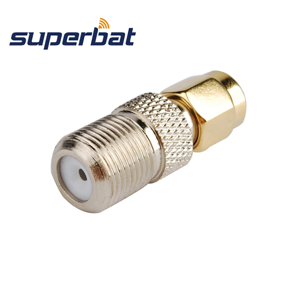 Superbat 5pcs SMA-F Adapter SMA Male to F Female Straight RF Coaxial Connector