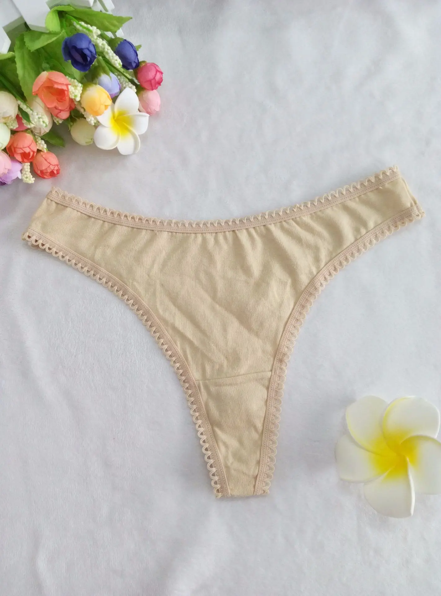 Hot 3pcs/lot Fashion Women Pink White Black Cotton Lace Side Large Underwear Briefs Ladies Comfortable T-back G-string T Pants |