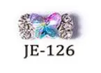 126-10pcs 3D бант украшения для дизайна ногтей 10 шт. серебряный сплав Diy Алмазный Блестящий бант с цветная подвеска Стразы DIY аксессуары для ногтей - Цвет: 126-10pcs