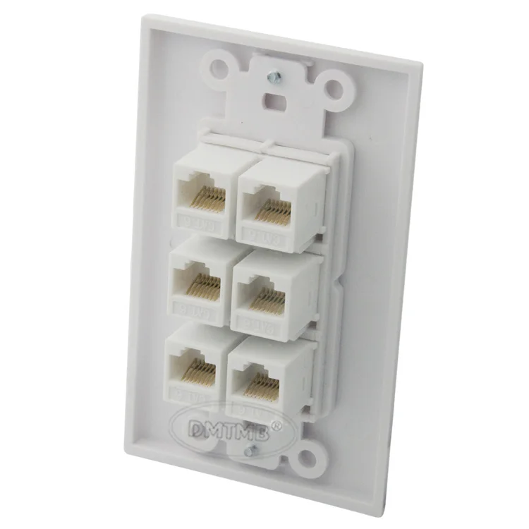 1 комплект 6 X CAT6 RJ45 настенная пластина с женским и разъемами|rj45 wall plate|wall platerj45 |