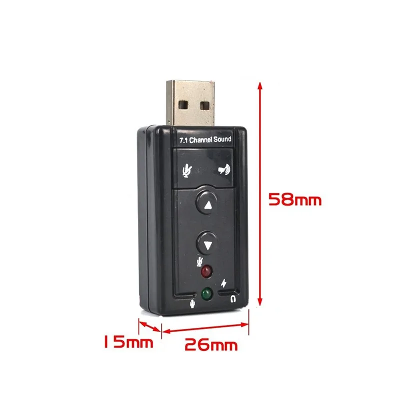 Оптовая продажа USB звуковая карта 7 1 внешний канал w/3 5 мм usb аудио адаптер Auricolare MIC