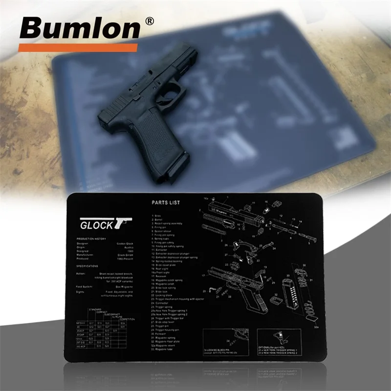 Резиновый коврик для чистки пистолета Glock водонепроницаемый нескользящий
