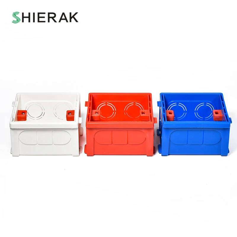 SHIERAK 86 Тип внутренняя Монтажная коробка белый/синий/красный распределительная коробка 86 мм* 86 мм используется для розетки переключатель отверстие расстояние 60 мм