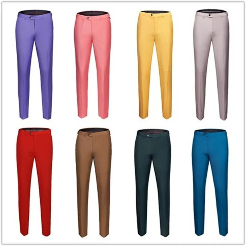 PYJTRL Для мужчин s Однотонная одежда Бизнес оккупации Slim Fit платье офисные брюки мужская одежда брюки для официального костюма Повседневное для Для мужчин