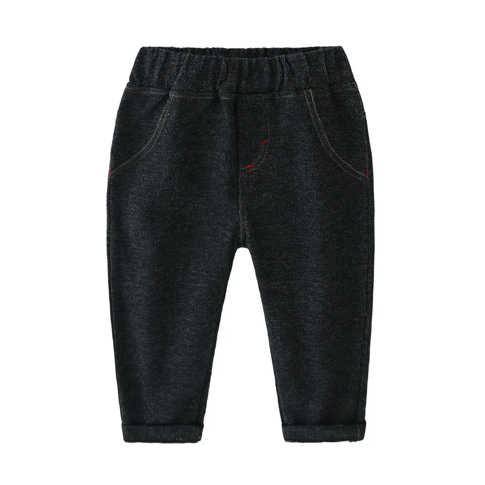 Весенне-осенние Однотонные эластичные джинсы для мальчиков мужские шорты