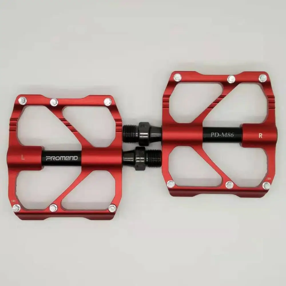 MTB Red Pedal Promend MTB горная дорога велосипедная педаль Нескользящая Ультралегкая из алюминиевого сплава 3 шарикоподшипника велосипедные педали mtb педали - Цвет: MTB Red Pedal