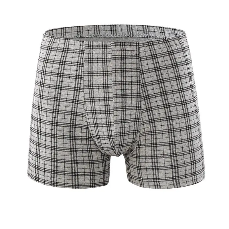 4 pcs/lot Men Underwear Cotton Classic Plaid Boxers Loose Shortsboxer Men's Panties Home Underpants Plus Size boxer homme | Мужская