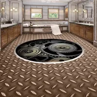 Free shipping Metal Texture Bathroom thickened 3D Floor bedroom flooring custom living room self-adhesive photo wallpaper