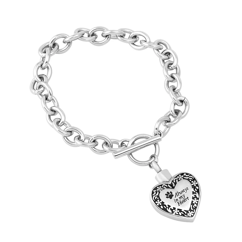 

Wholesales 10pcs High Quality Stainless Steel Link Chain Bracelet Cremation Urn Jewelry Charm Bracelet Memorial Gift for Women