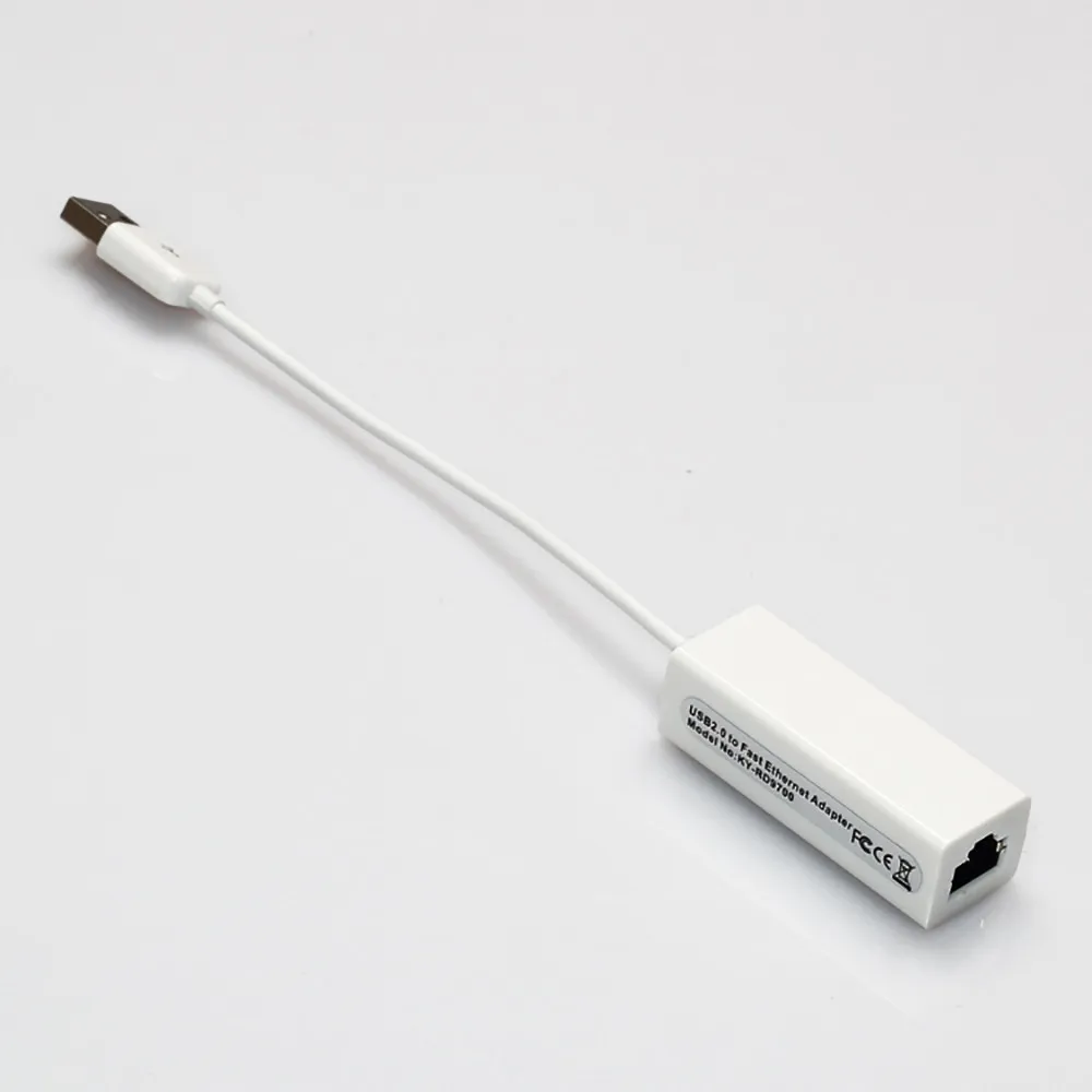 Лидер продаж белый сетевой адаптер USB2.0 Male к RJ45 Ethernet Lan ключ 10/100 Мбит/с 6M7 Прямая