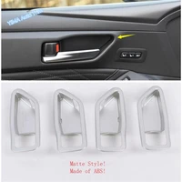 car styling inner door pull handle bowl frame cover trim 4 piece abs fit for toyota avalon 2019 2022 matt carbon fiber