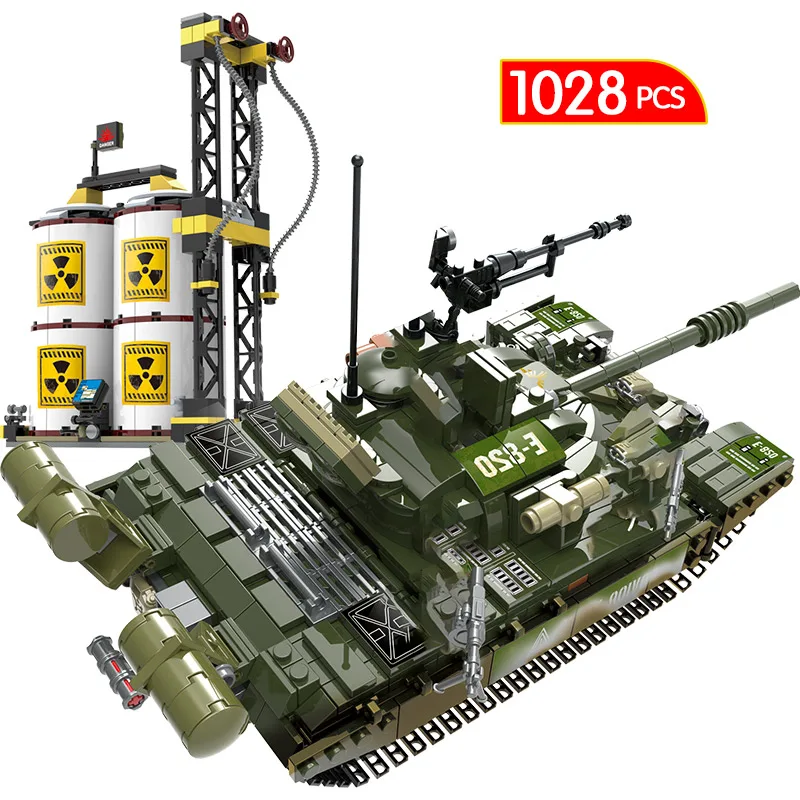 1028 шт. Военная серия T 72 основной боевой танк совместимый WW2 армейский солдат