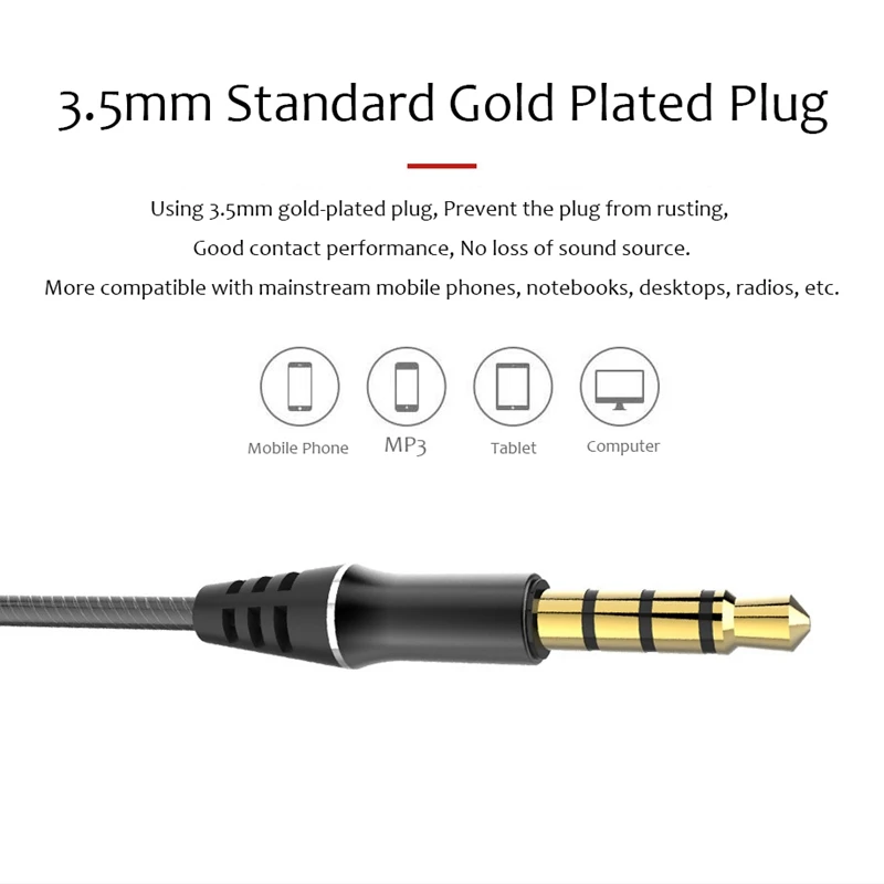 3 5 мм проводные наушники вкладыши стерео с микрофоном для телефона Xiomi