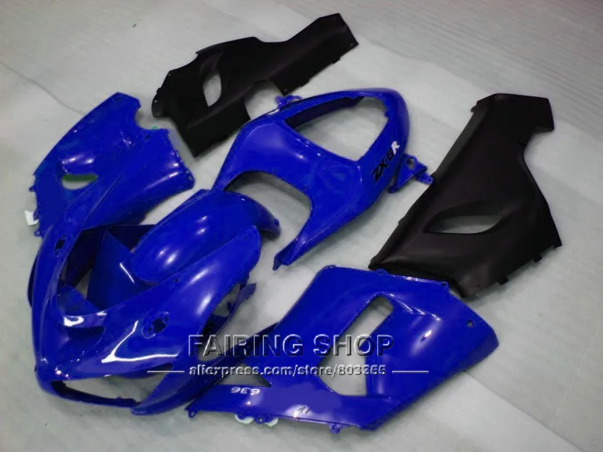 Мода! Комплект обтекателей zx6r 05 06 2005 2006 Обтекатели для Kawasaki Ninja/темно синий/EMS