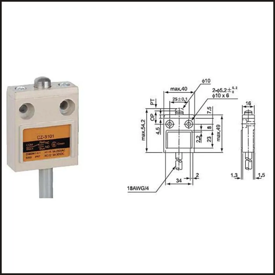 Дорожный концевой выключатель 15 А Электрический предохранительный ключ