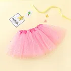 Детская блестящая танцевальная юбка-пачка со звездами для девочек, трехслойная Тюлевая юбка с блестками для малышей, Детская шифоновая юбка