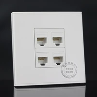 4 ports network ethernet lan cat5e rj45 socket panel faceplate home plug adapter