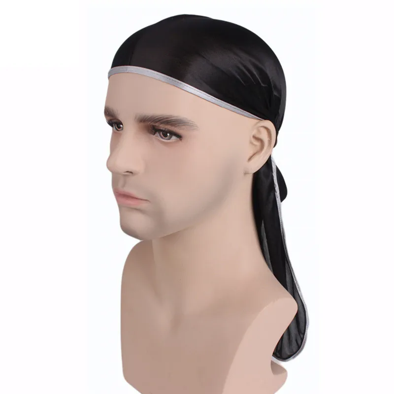 Быстросохнущие Чистые Шелковистые банданы Durags мусульманский тюрбан головной