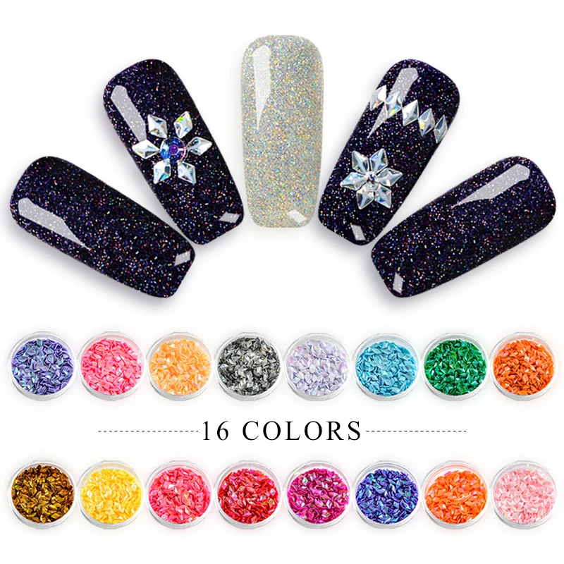 

T-TIAO CLUB Rhombus Colorful Glitter Flakes 3D Nail Art Decoration Shiny Sequins DIY Manicure For Nails Art Charming