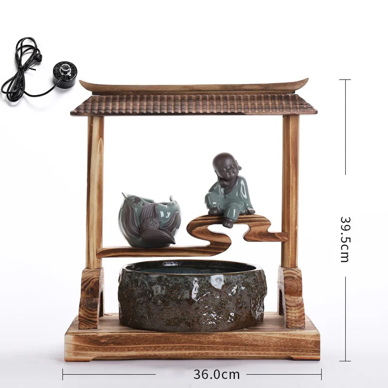 110-240 В Zen фонтан с проточной водой Lucky Feng Shui маленький монах украшение для рабочего