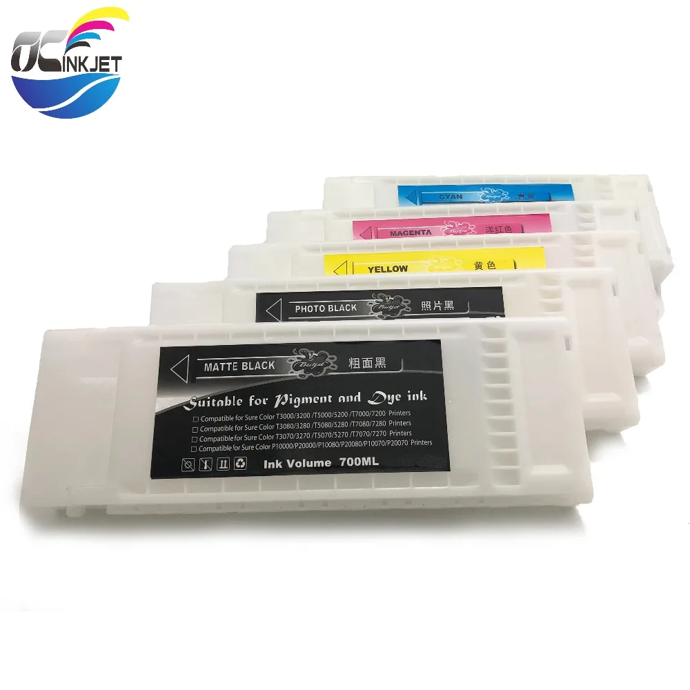 Многоразовый картридж OCINKJET 700 мл для Epson Surecolor T3200 T5200 T7200 T3270 T5270 T7270 T3000 T5000 с чипом
