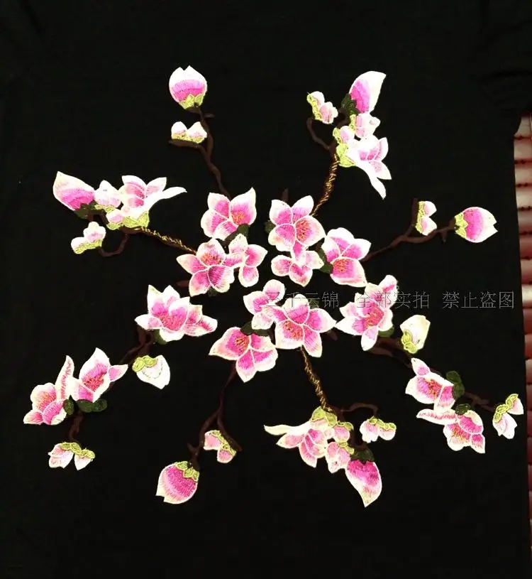 2 шт. вышивка персиковая слива цветок кружева патч ткань паста одежда платье