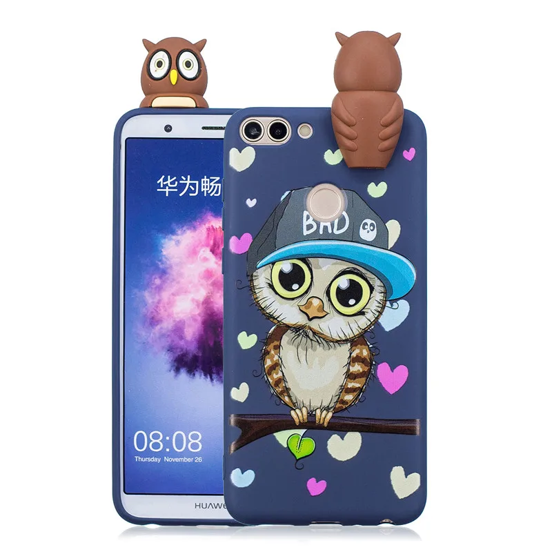 3D мягкий силиконовый чехол из ТПУ для huawei P Smart Honor 8S 7S 7A 7C 8A 8X 9i 10i Honor 8 9 10 Lite чехол с милой пандой совой единорогом - Цвет: F