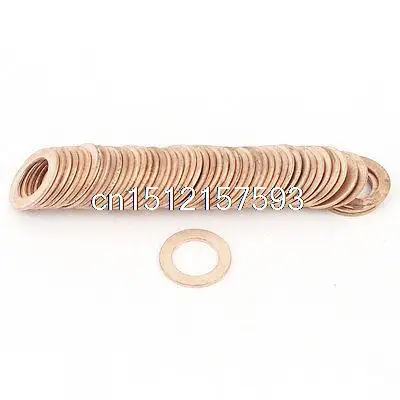

50PCS 16mm OD 10mm ID 1mm Thick Copper Washer Flat Ring Oil Brake Line Seal