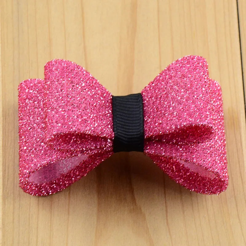 Двухслойный Блестящий однотонный 3d-бант без зажима экспресс-доставки головной