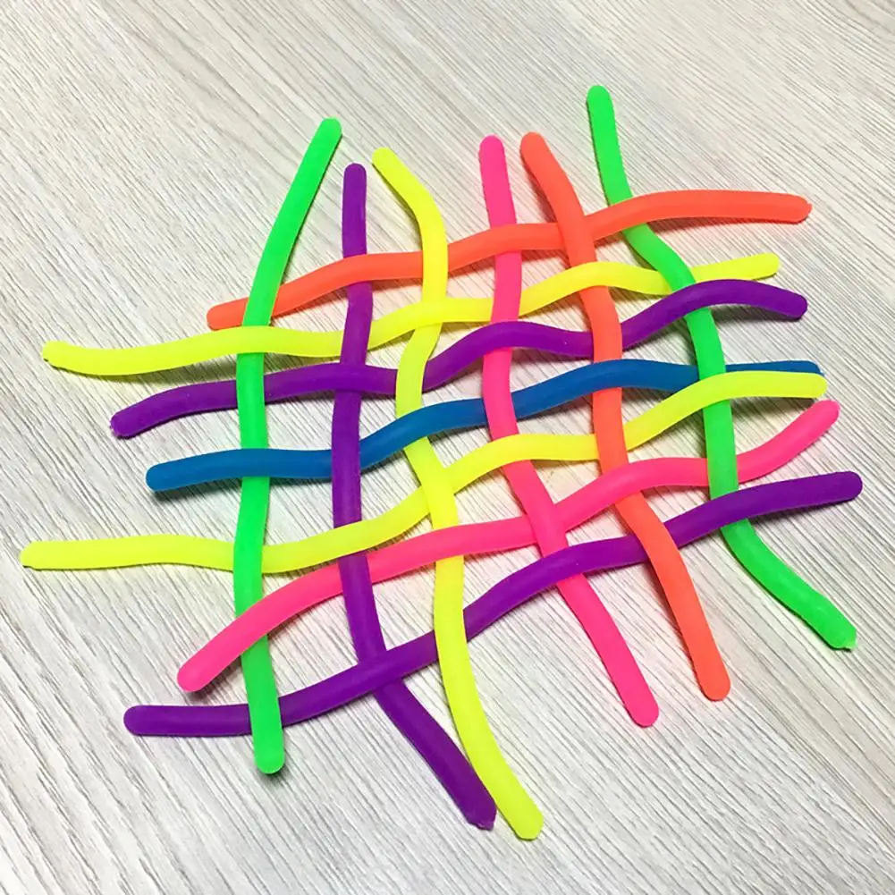 16PCS Anti-stress Decompression Rope TPR Soft Rubber Noodle Adult Anti-anxiety Toy Elastic Children Gift Wholesale | Игрушки и хобби