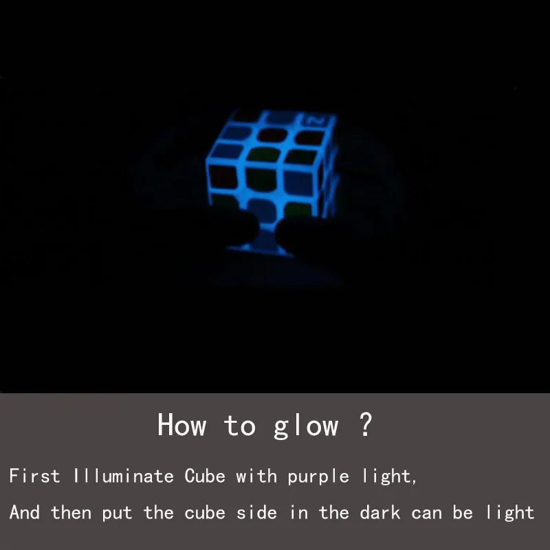 

ZCUBE Glow In The Dark Magic Cube 3x3x3 Matte Sticker Blue Luminous Puzzle Cube Children's Transparent Racing Competition Cube