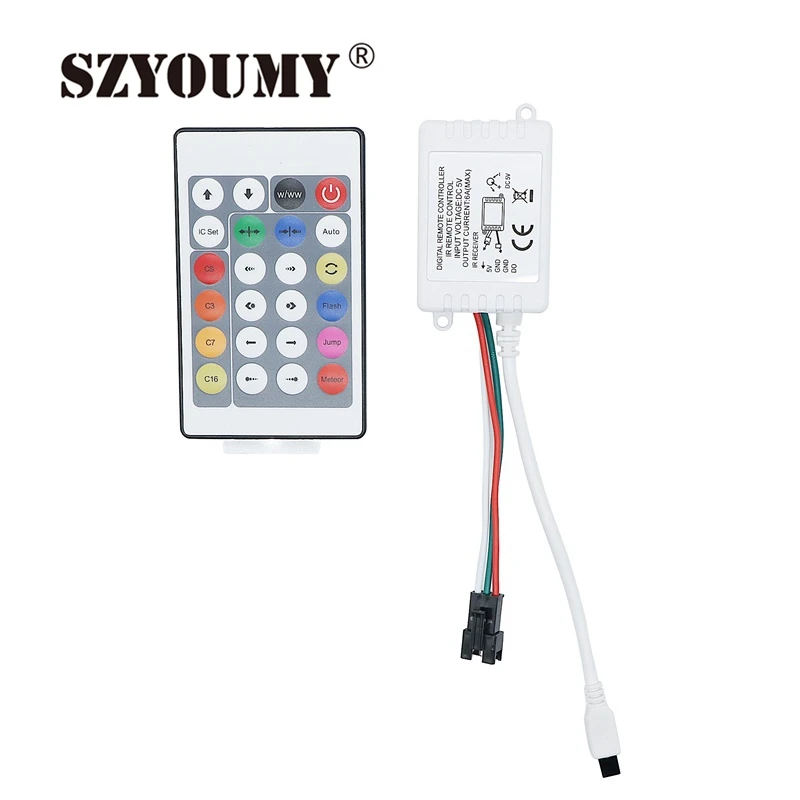 SZYOUMY с 24-мя клавишами DC 5 V-12V ИК-пульт дистанционного управления Управление WS2812B