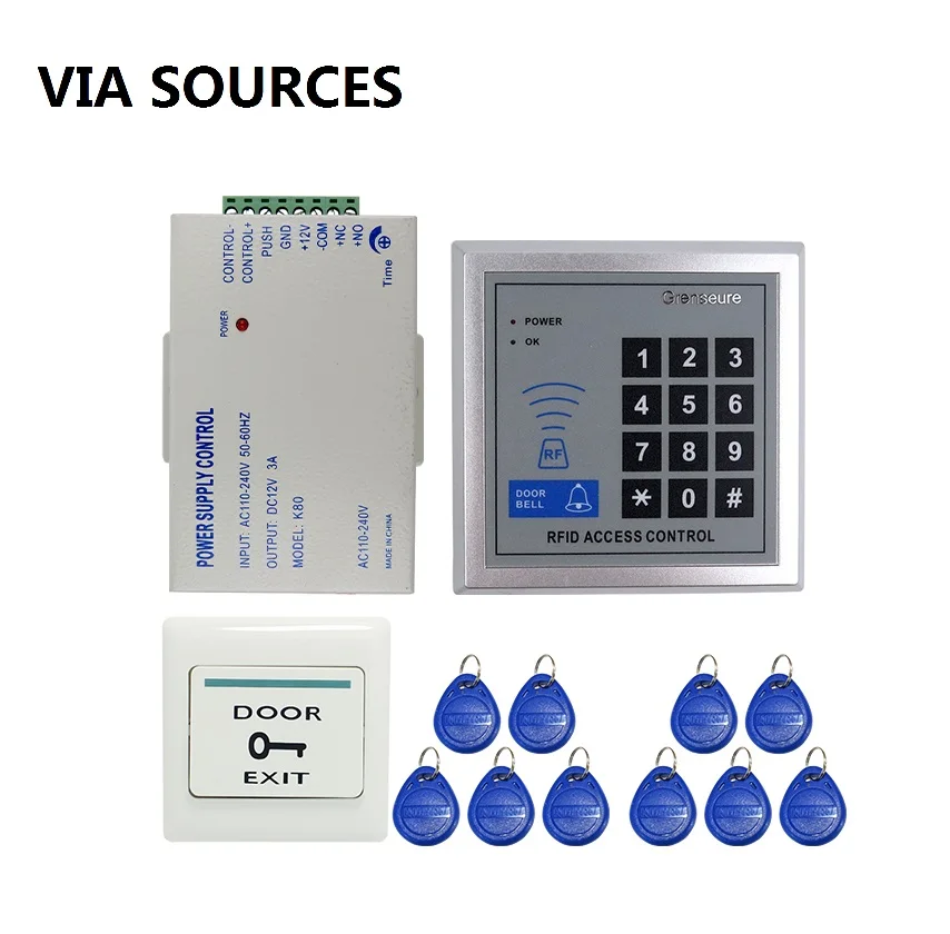 Бесплатная доставка 125 кГц DIY RFID система контроля допуска к двери комплект блок