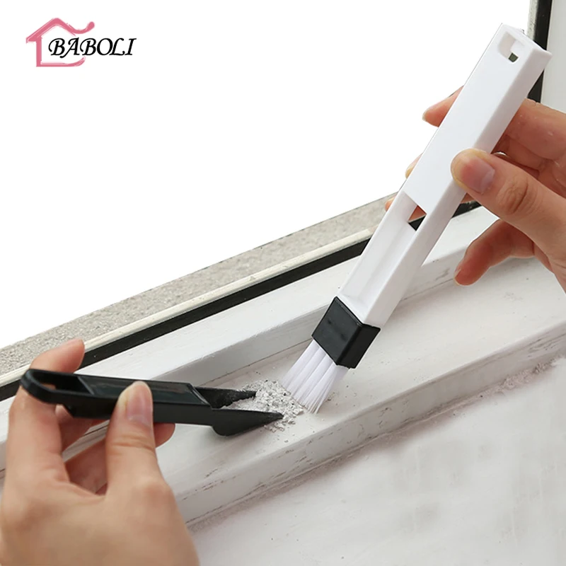 2 в 1 многоцелевая щетка для чистки с совком окна слепой угловой клавиатуры зазор