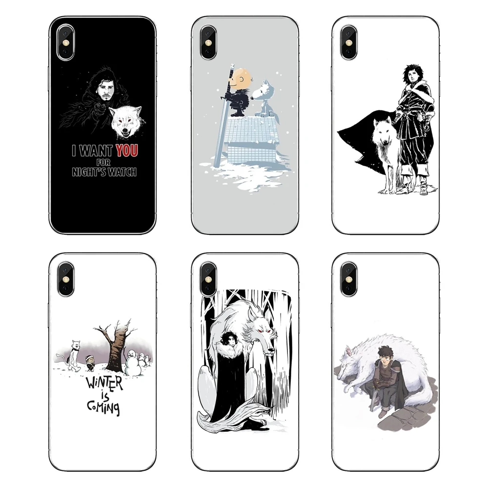 Soft Transparent Case Covers Jon Snow Game of Thrones GOT Art For Samsung Galaxy A5 A6 A7 A8 A9 J4 J5 J7 J8 2017 2018 Plus Prime |