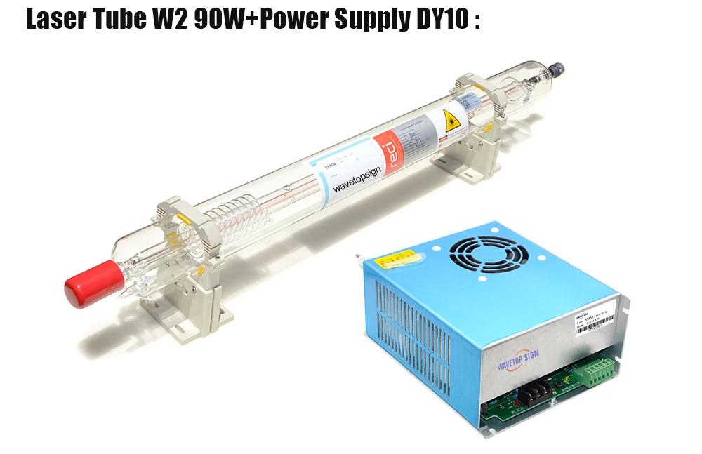 WaveTopSign Reci CO2 лазерная трубка W2 90 Вт+ Reci Лазерный блок питания DY10 90 Вт использовать для CO2 Лазерная гравировальная и режущая машина