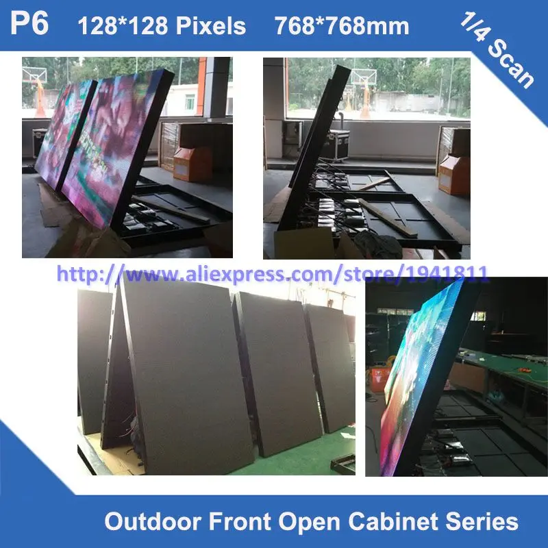 

TEEHO LED Display outdoor P6 fixed installation Front Maintainance Cabinet 768mm*768mm 1/4 scan led module Panel cabinet