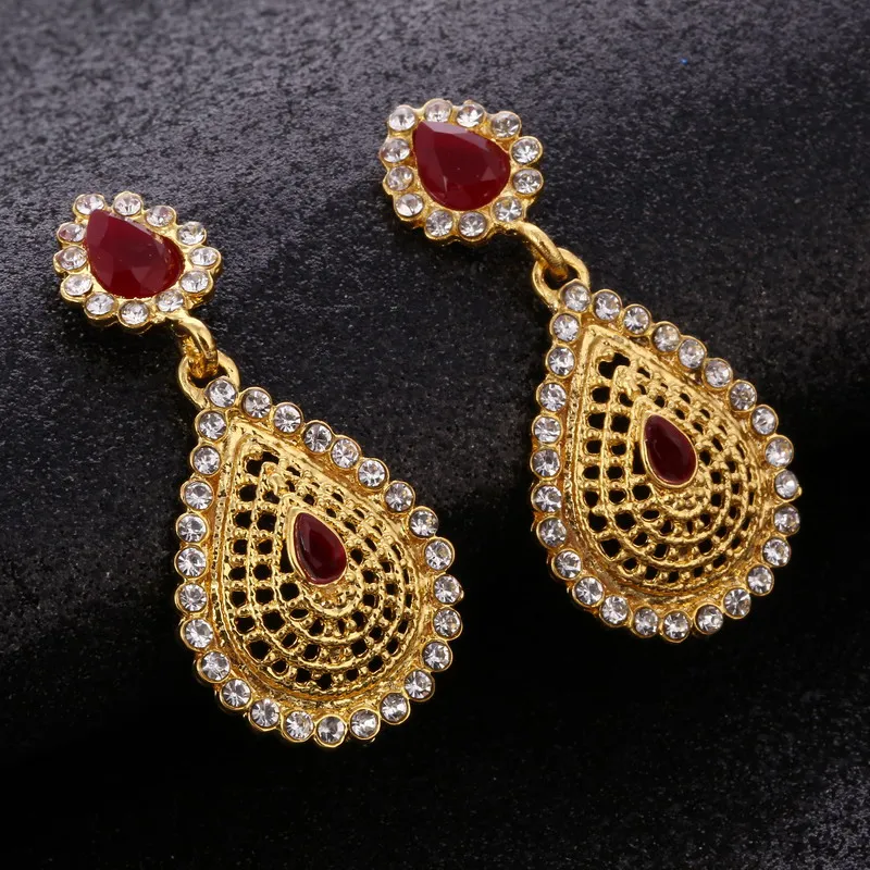 Комплект из колье и серёг золотистого цвета в турецком стиле|african wedding jewelry|jewelry sets