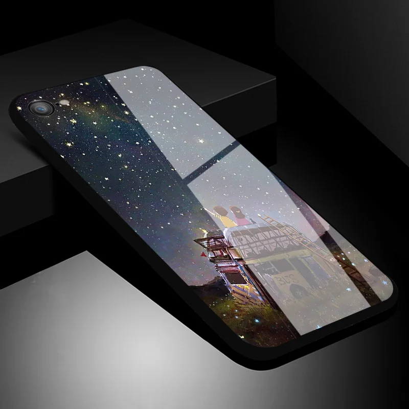 NO.4 IIOZO чехол для телефона из закаленного стекла s для iphone 7, 8, 6, 6S plus, антидетонационный стеклянный чехол для iphone 7, чехол - Цвет: NO.4