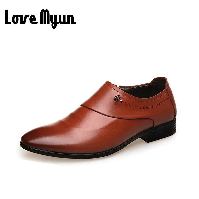 Новинка 2018 брендовые кожаные туфли без застежек мужские классические деловые с