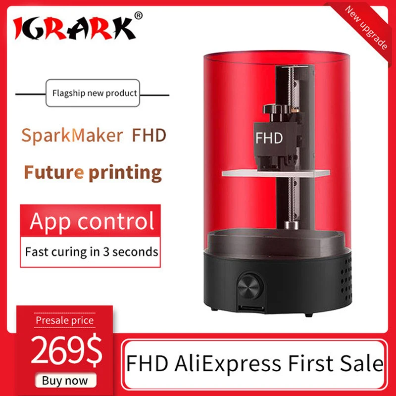 3D принтер Sparkmaker FHD УФ полимер высокоточный настольный 405um SLA DLP LCD для ювелирных
