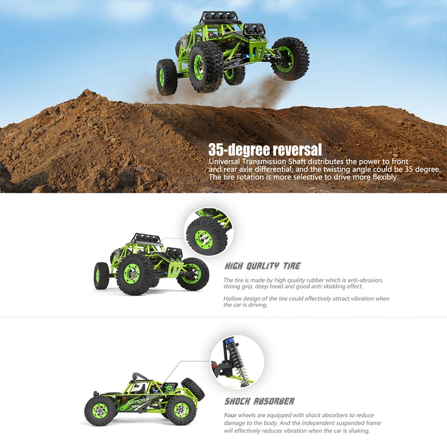 Wltoys 12428 Радиоуправляемый автомобиль 4WD 1/12 2 4G 50 км/ч высокоскоростной Дрифт