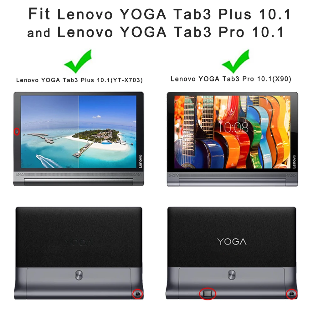 Чехол для Lenovo YOGA Tab3 Plus YT-X703F откидной из искусственной кожи Yoga3 Pro 10 1 X90M X90L X90F чехол