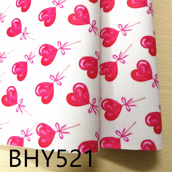 BHY521 1 шт./7,6*12 дюймов мультфильм печати кожа viny ткань BHY517 - Цвет: BHY521