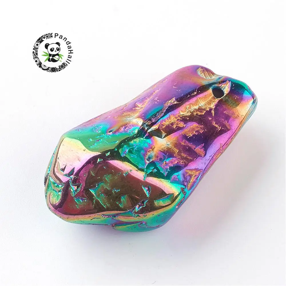 Большие Подвески из натурального кварца с покрытием ожерелье для изготовления