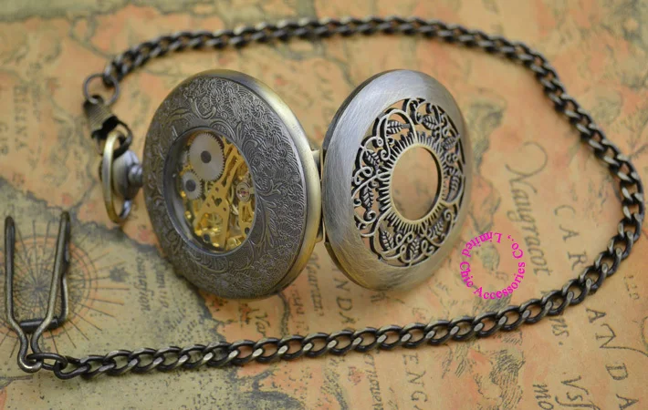

wholesale buyer price good quality vintage man mens retro fashion old new bronze flower mechanical pocket watch hour
