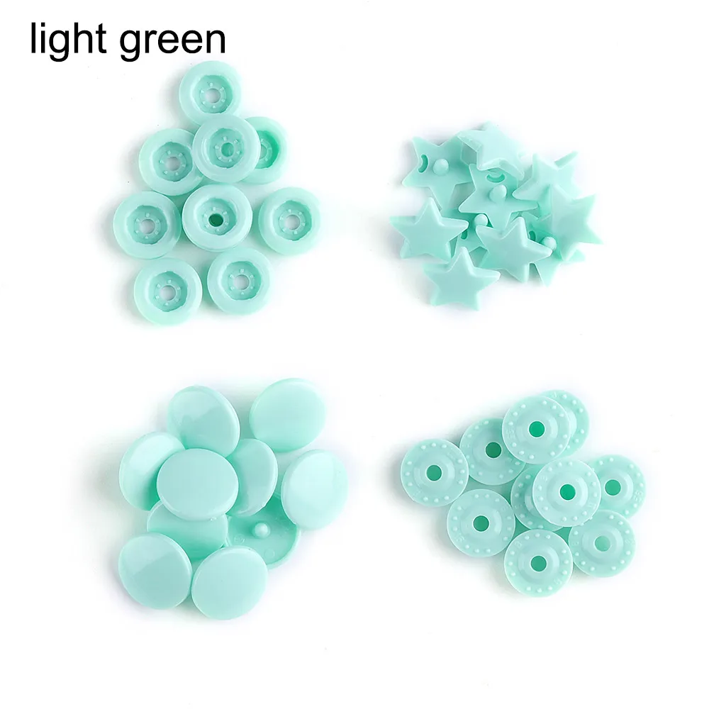 light green 10 наборов(40 шт.) пластиковые защелки, аксессуары для одежды, сделай сам, скрапбукинг, для шитья, полимерные кнопки, пресс-шпильки, крепежи, 13 цветов - Цвет: light green