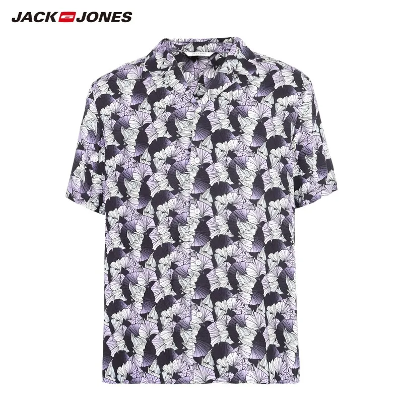Мужская рубашка с короткими рукавами JackJones из 100% хлопка в контрастном стиле E |